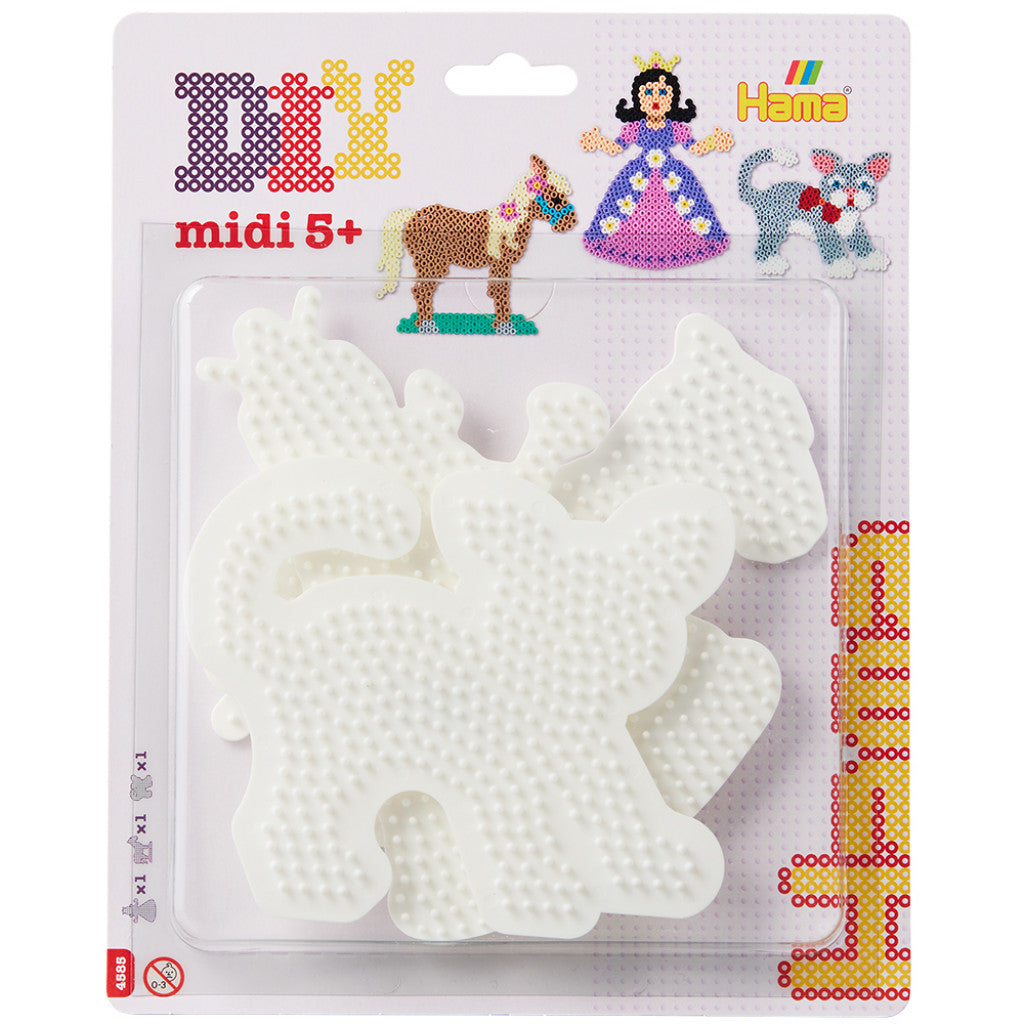 Hama Midi Piggplate Blister - Prinsesse, hest og katt