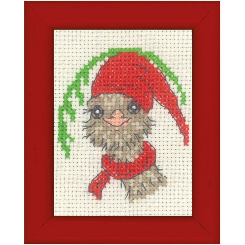 Korsstingsbroderi Kort, 6x8cm - Strutse-Jul