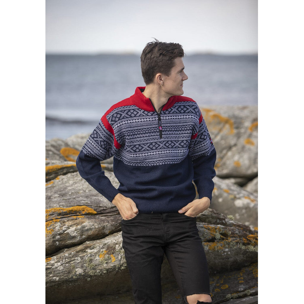 Setesdal Ullgenser m/fleece i hals - Marine, XL Unisex
