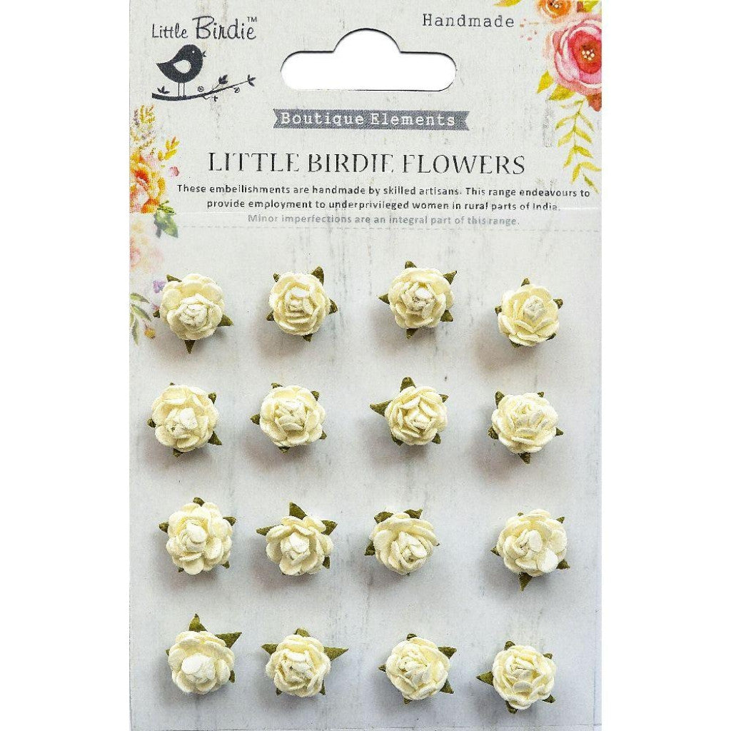 Little Birdie Beaded Micro Roses 16stk - Moon Lights