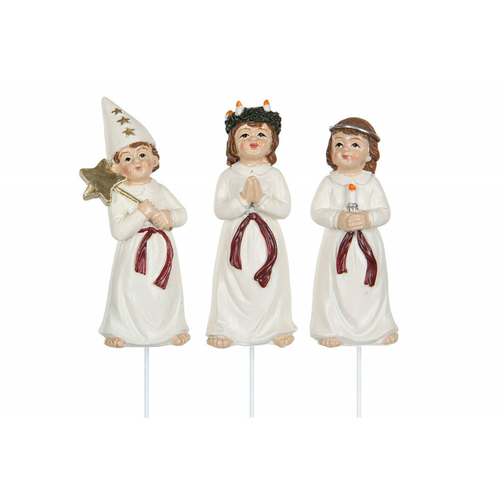 Luciatog på Pinne, Poly, 6,5cm - 1stk Assortert Design