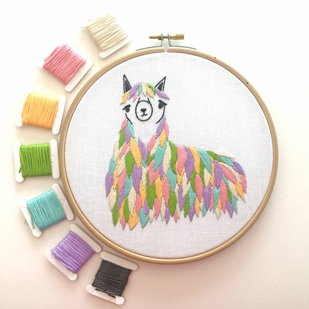 Broderisett - Llama, Ø 18 cm