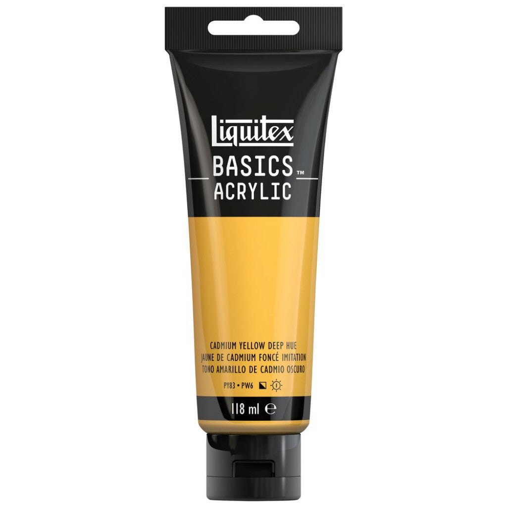 Liquitex Basics Acrylic 118ml - 163 Cadmium Yellow Deep Hue S1