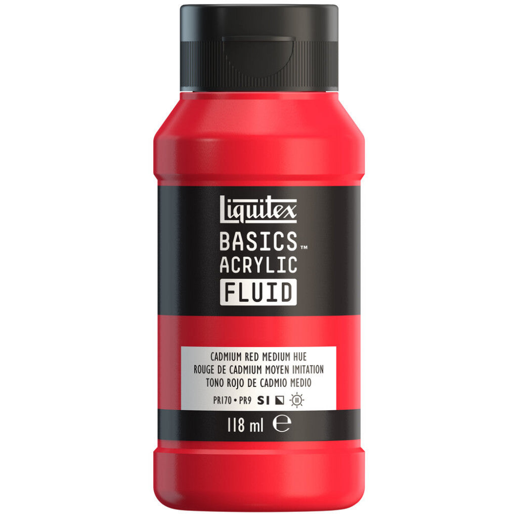 Liquitex Basics Fluid Acrylic 118ml - 151 Cadmium Red Medium Hue S1
