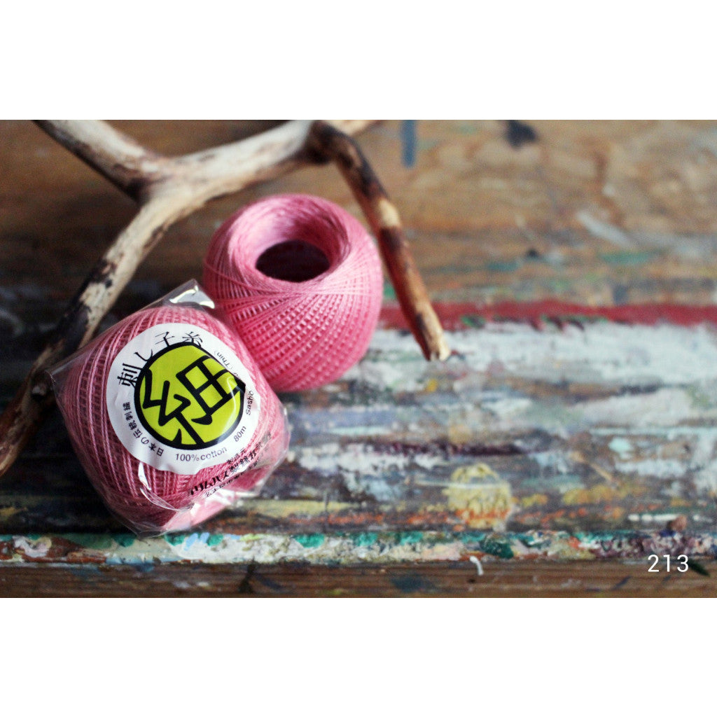 Sashikotråd, tynn, 80 m - 213 Rosa