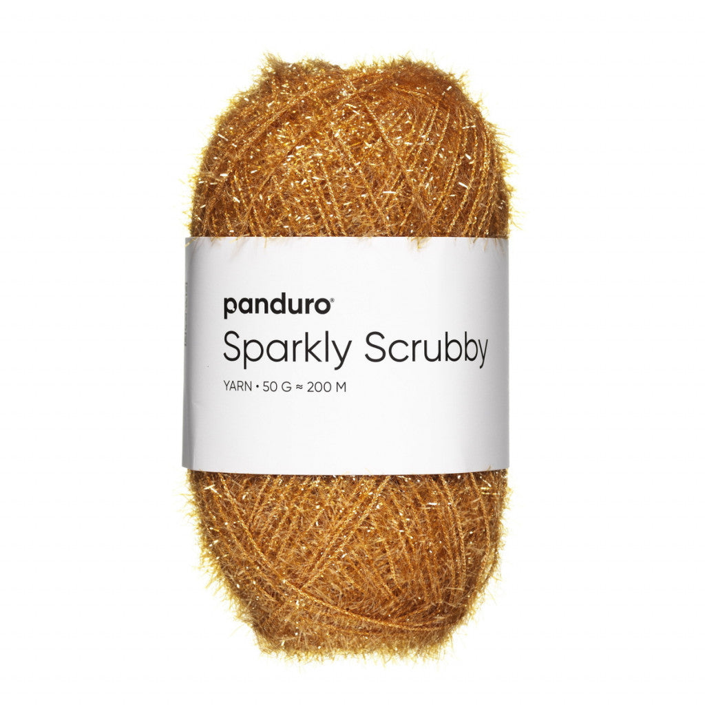 Sparkly Scrubby Garn - Lysebrun