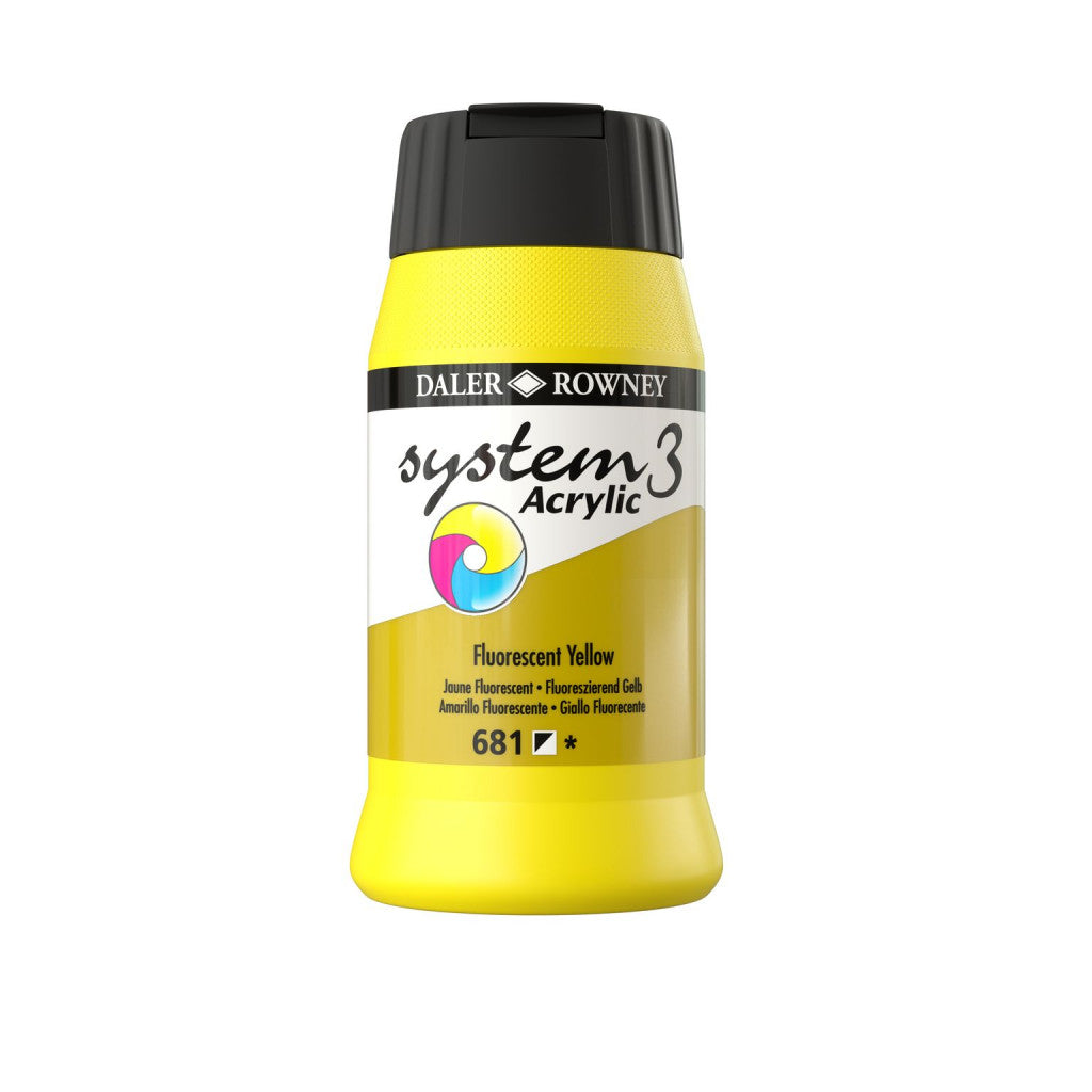 Daler Rowney - System3 500ml - 681 Fluorescent Yellow