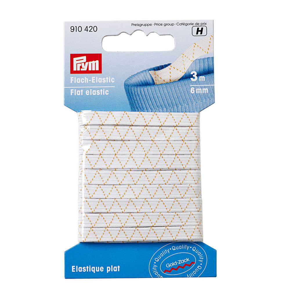 Prym Elastisk Strikk 6mm x 3m - Hvit