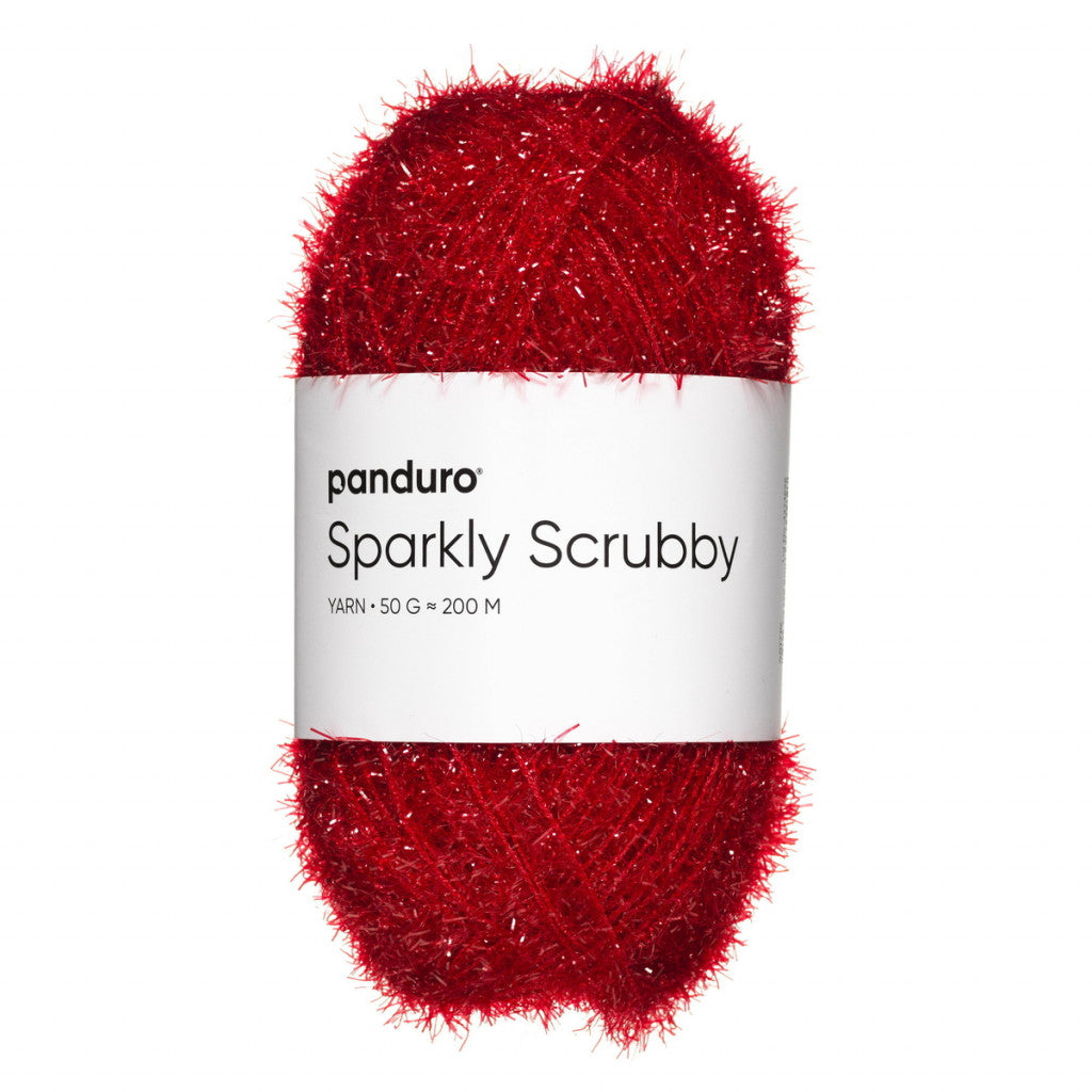 Sparkly Scrubby Garn -Rød
