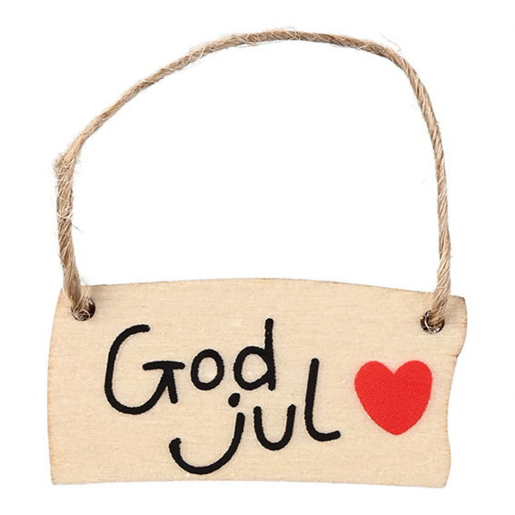 Miniatyr, 1,5x3cm - Dørskilt God jul