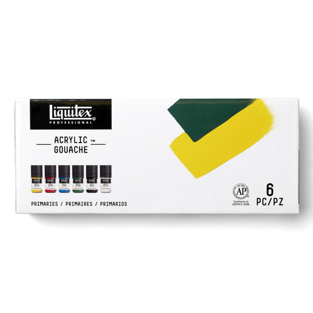Liquitex Acrylic Gouache (matt) Primary Set 6x22 ml