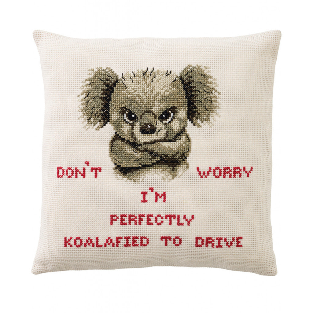 Korsstingsbroderi, Pute - Koalafied 40x40cm