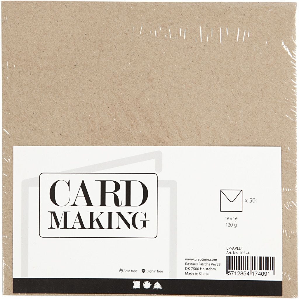Konvolutt - Kvist/Natur, 16x16cm, 120g, 50stk.