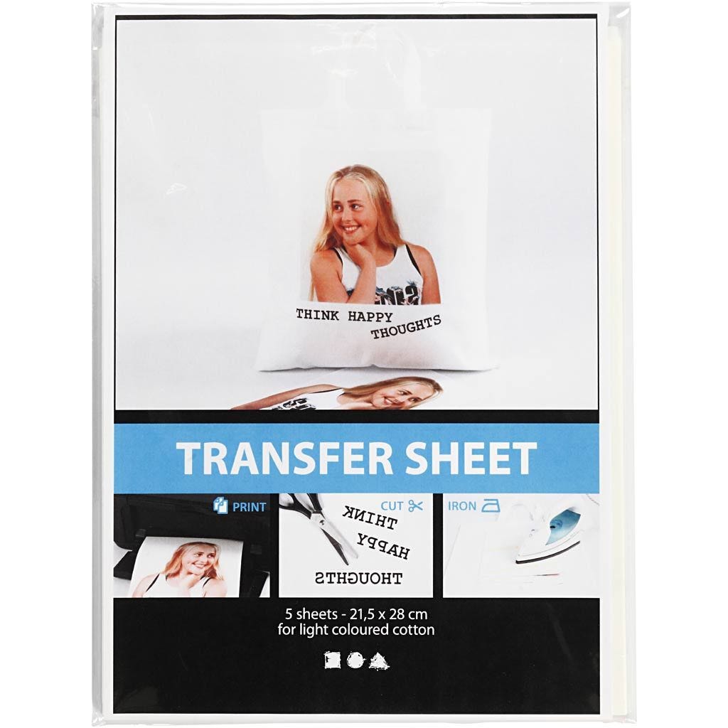 Transferpapir - Til Lyst Stoff, Transparent, 5 ark