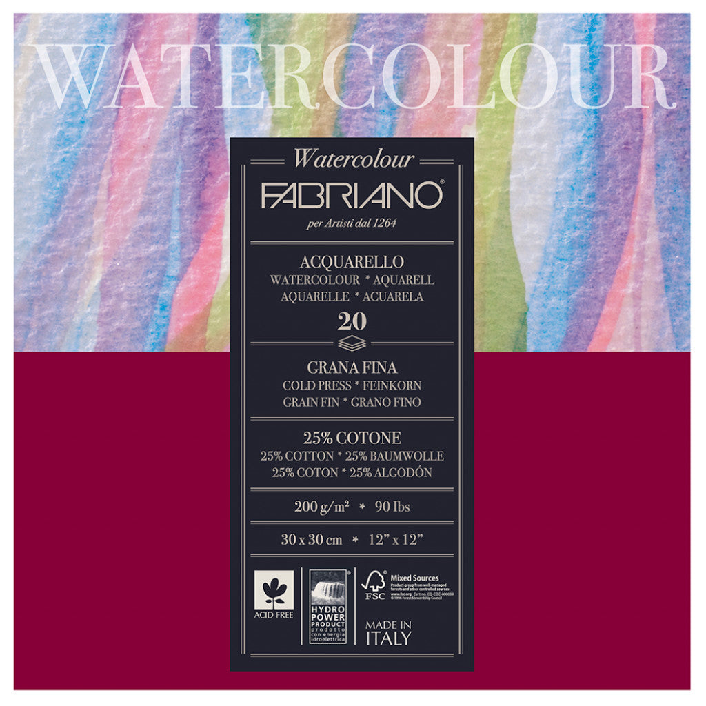 Fabriano Watercolour 200g GF 30x30 cm