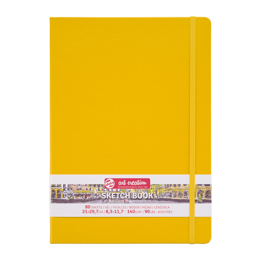 Art Creation Skissebok m/strikk 140g A4 - Gul