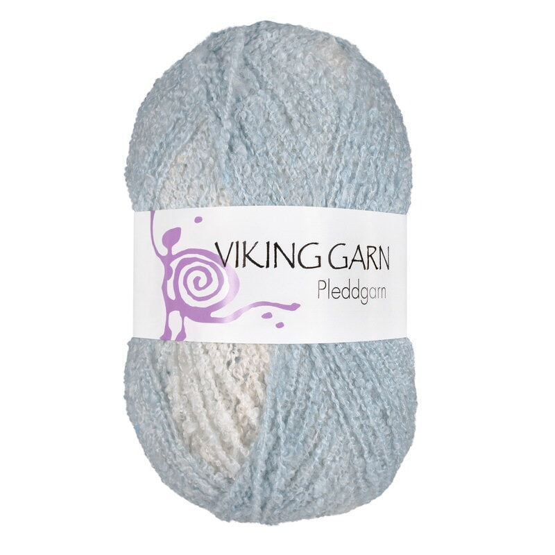 Viking Pleddgarn - 722 Hvit/lys blå