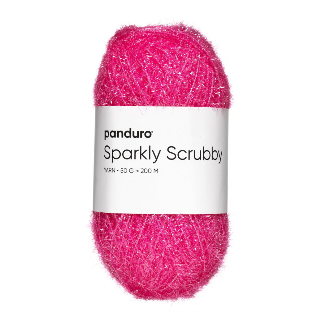 Sparkly Scrubby Garn - Cerise