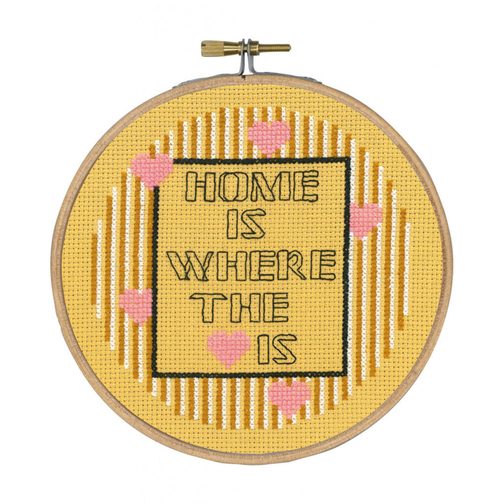 Permin Broderikit - Home is... ø15 cm