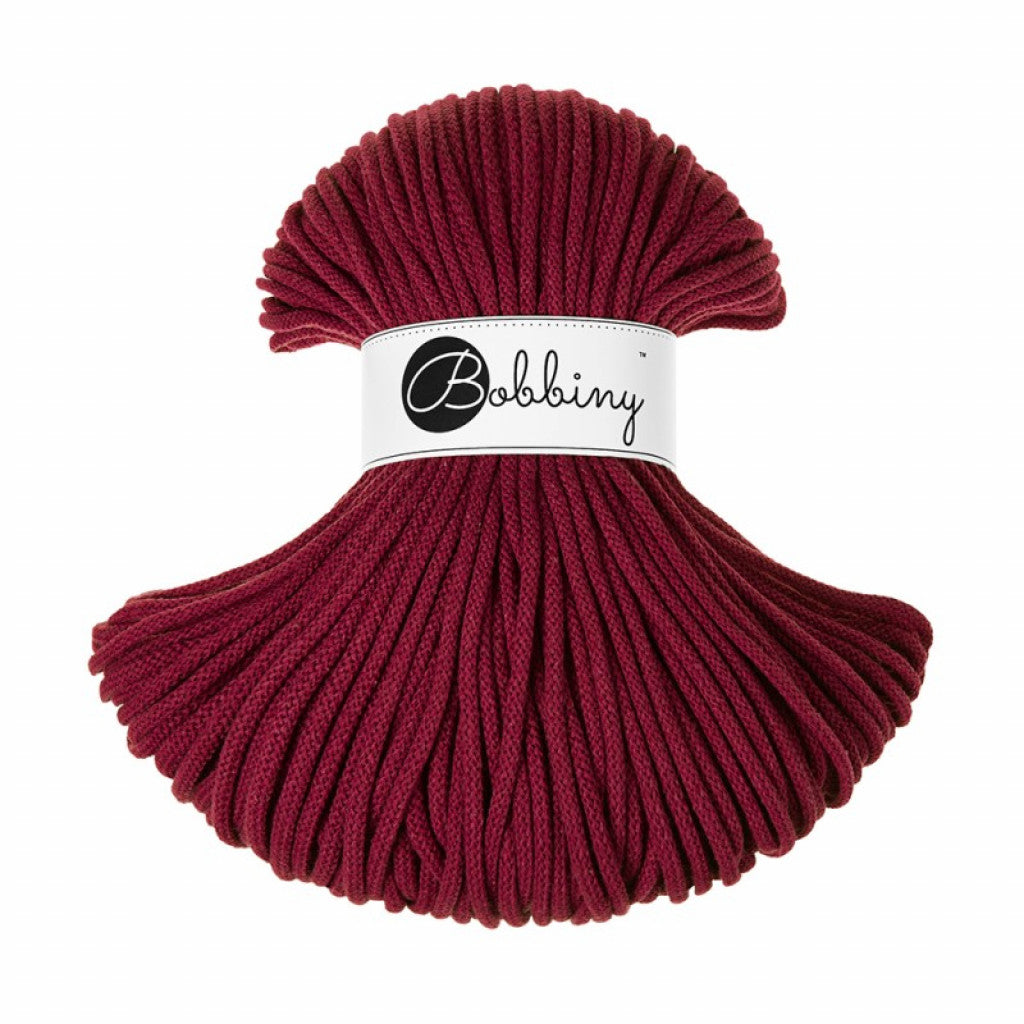Bobbiny Braided Cord 5mm 100m - Wine Red