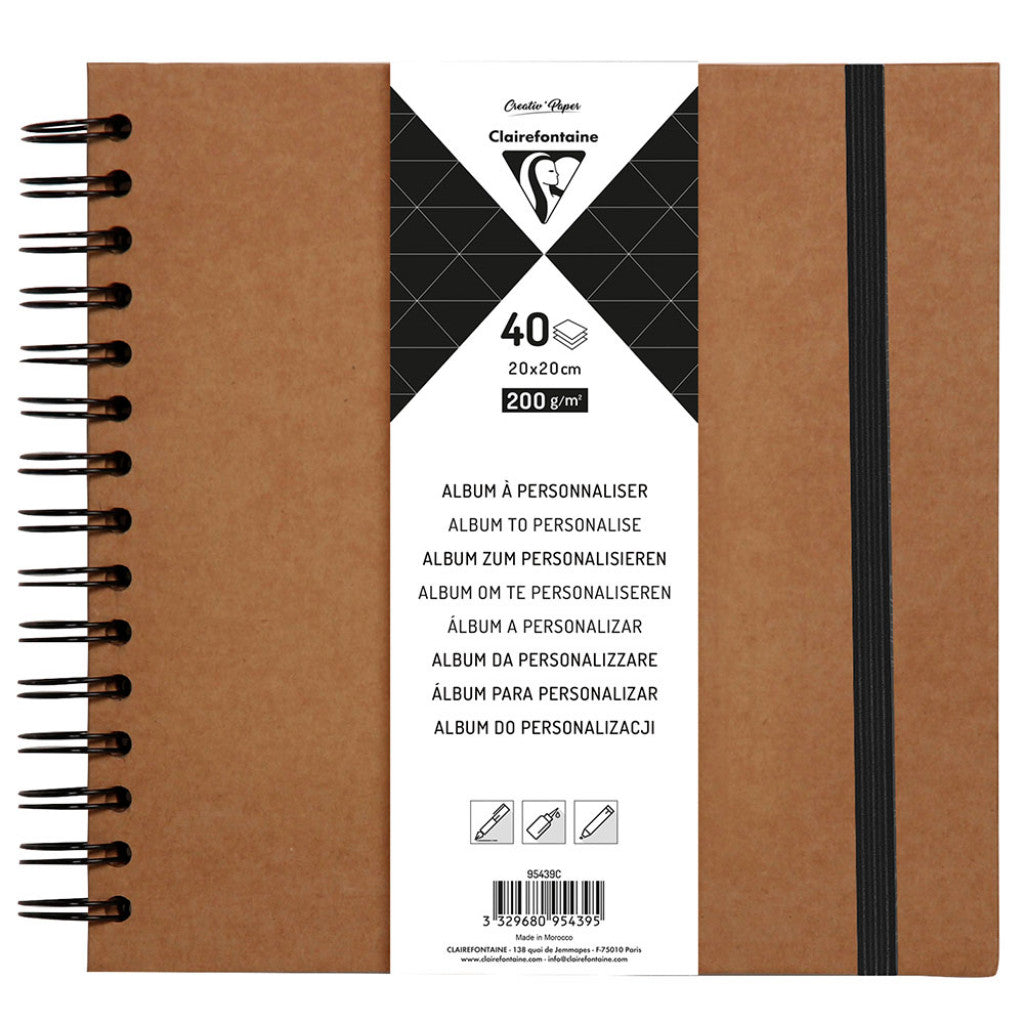 Clairefontaine Album Kraft - 200g 40ark - 20x20cm