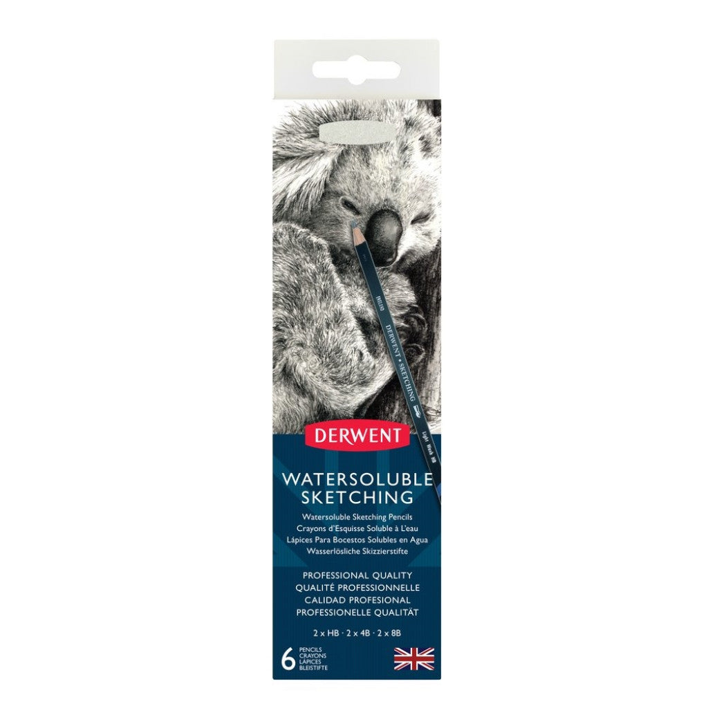Derwent Watersoluble - Sketching Sett, 6stk.