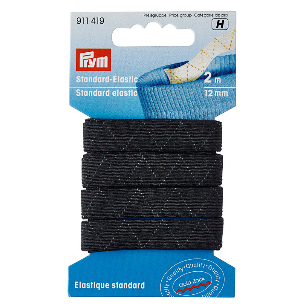 Prym Elastisk strikk 12mmx2m - sort
