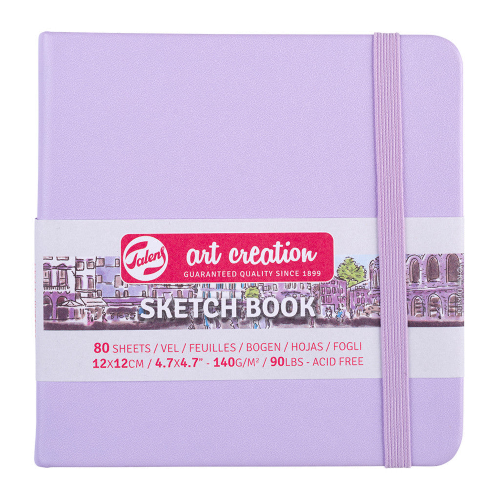 Art Creation Skissebok m/strikk 140g 12x12cm - Pastel Violet