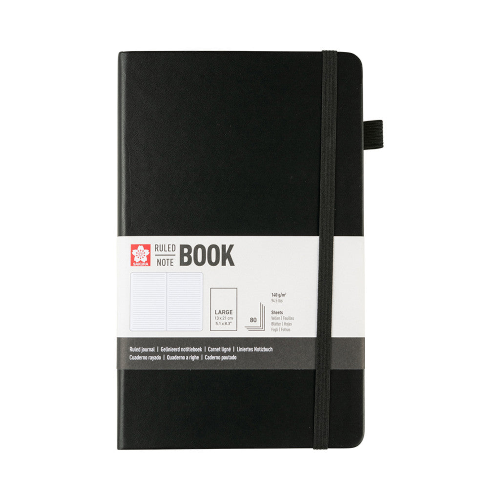 Sakura Notatbok 13x21cm 140g - Linjert - Black