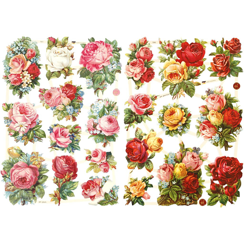 Glansbilder, rosemiks, 16,5x23,5 cm, 2 ark, 1 pk.
