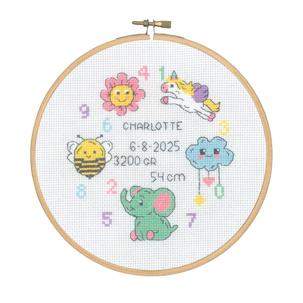 Korsstingsbroderi - Charlotte 13,3x14cmx