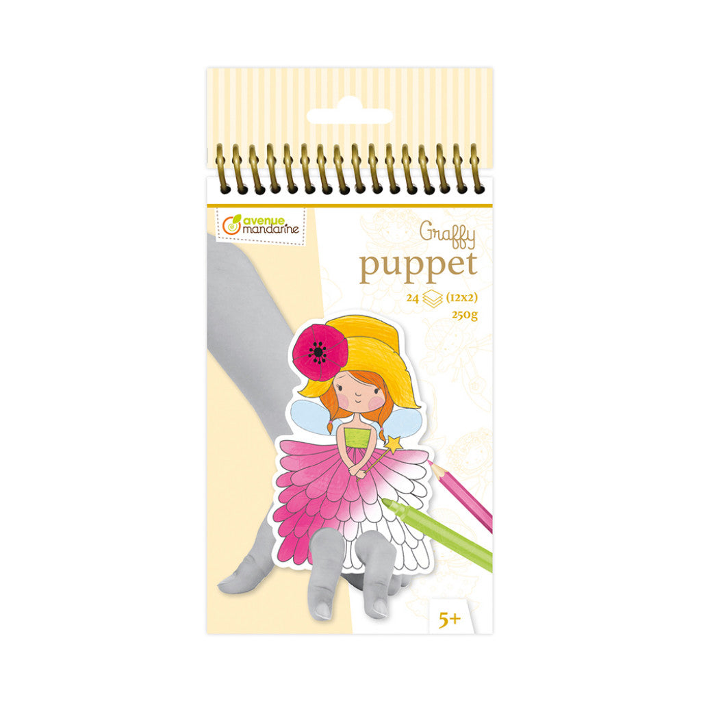 Graffy Puppet Fargeleggingsbok - 10x20cm - Fairies