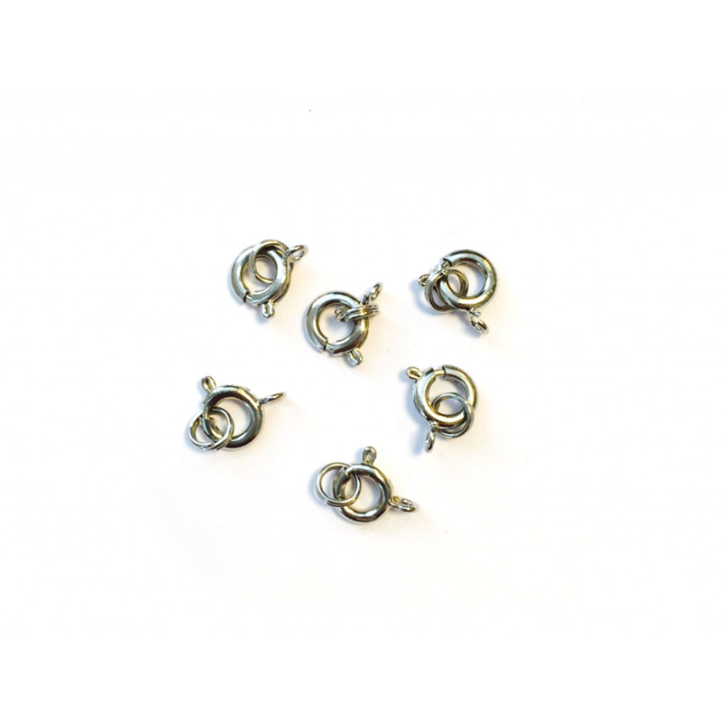 Fjærlås /m ring - 7mm 6stk - Sølv