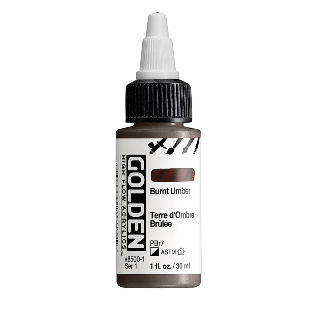 Golden High Flow Acrylics 30ml - Burnt Umber