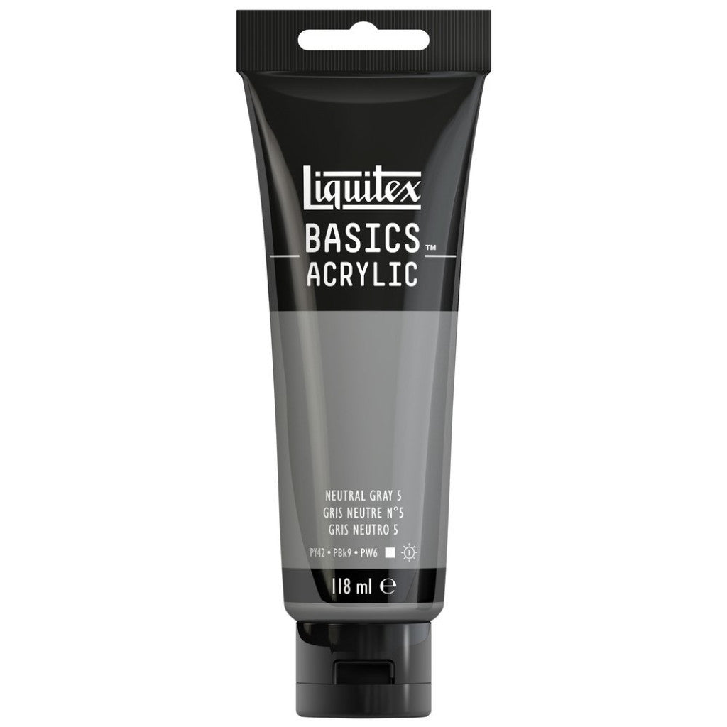 Liquitex Basics Acrylic 118ml - 599 Grey Neutral Value 5 S1