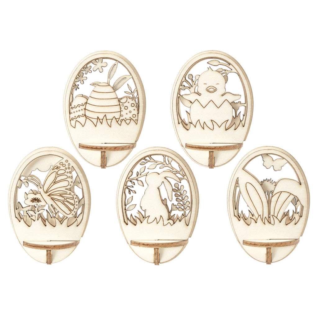 Figursett i tre 5stk - Egg Ø: 76mm - Påskeegg