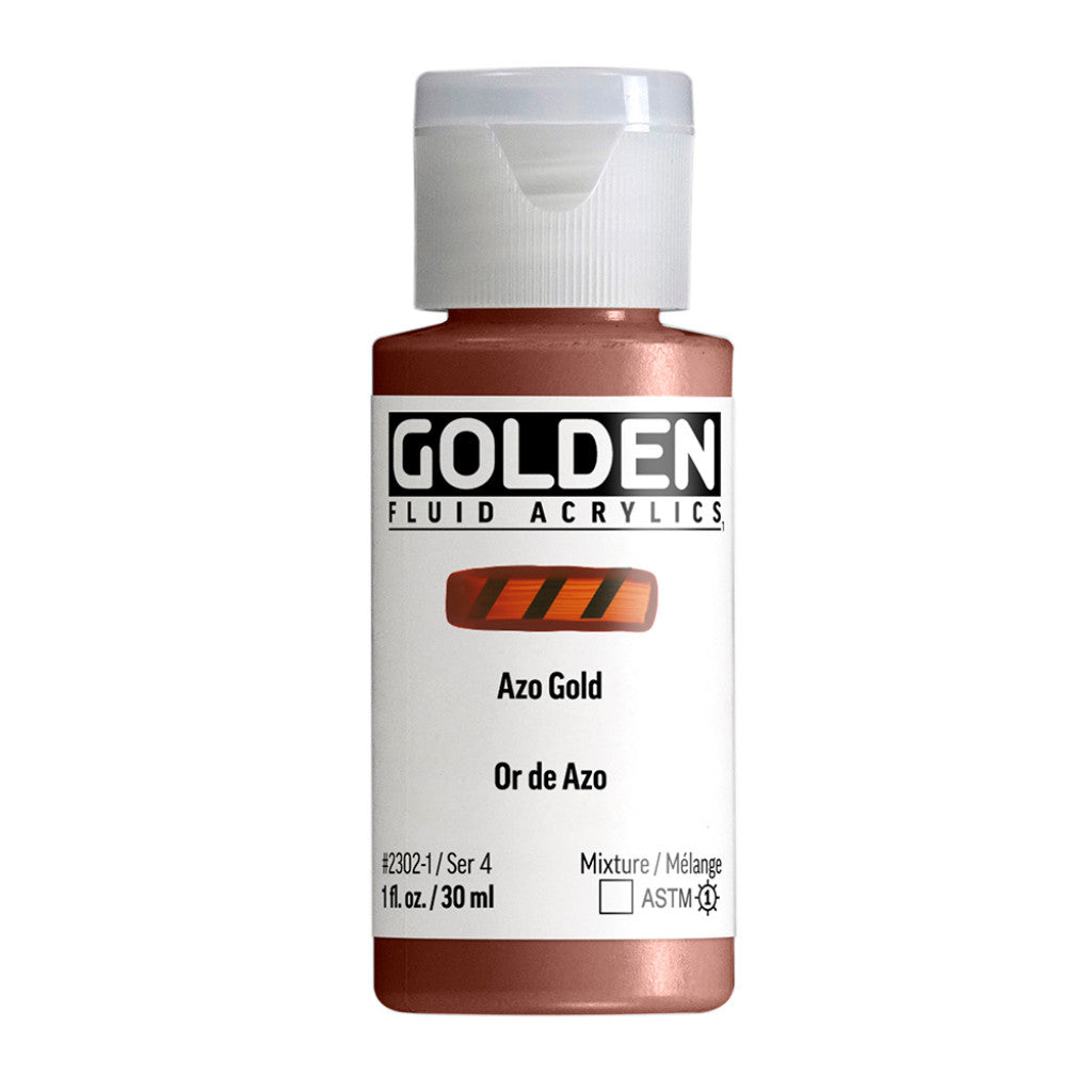 Golden Fluid Acrylics 30ml - Azo Gold