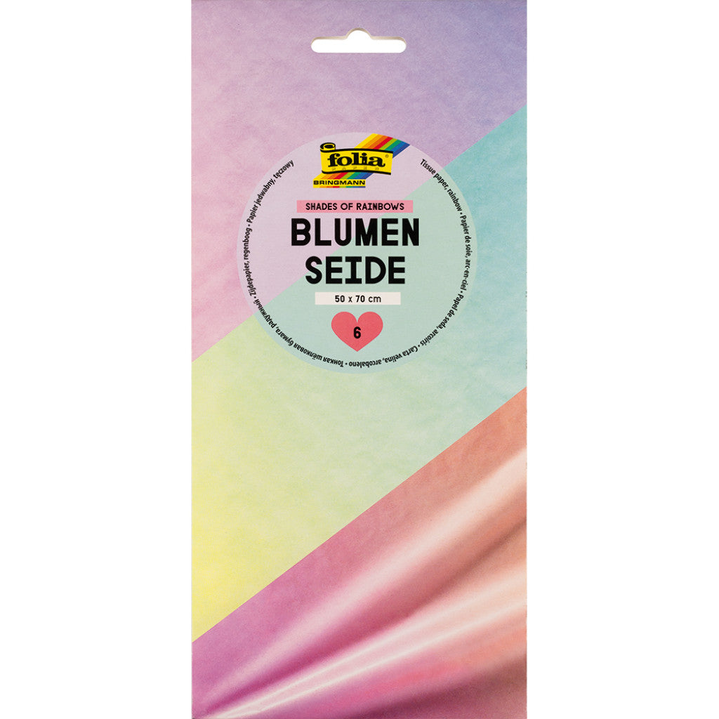 Folia Silkepapir 20g 50x70cm 6ark - Shades of Rainbow