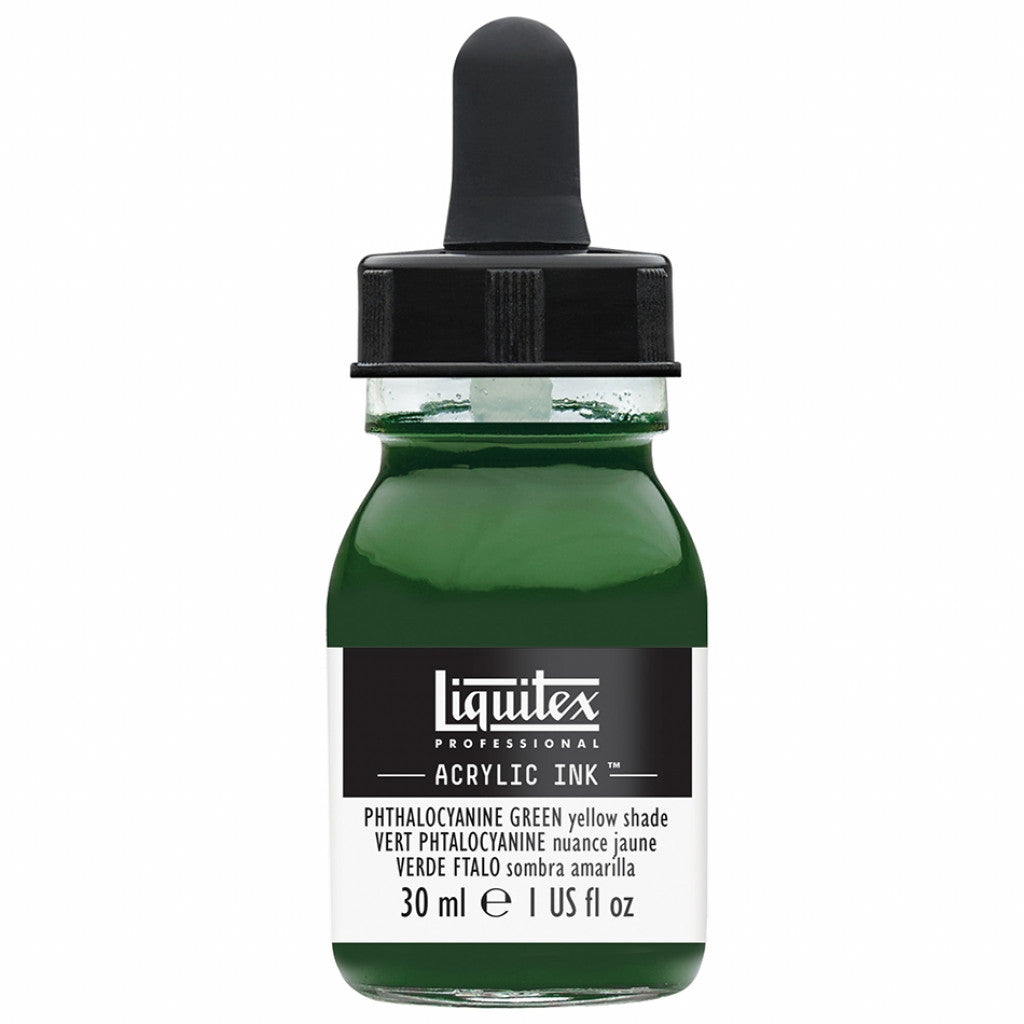 Liquitex Artists Acrylic Ink, 30 ml - 319 Phtalocyanine Green (Yellow Shade)
