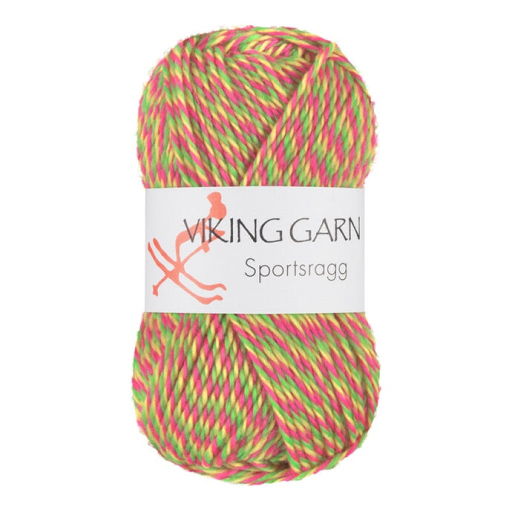 Viking Sportsragg - 558 Multi rosa/grønn/gul