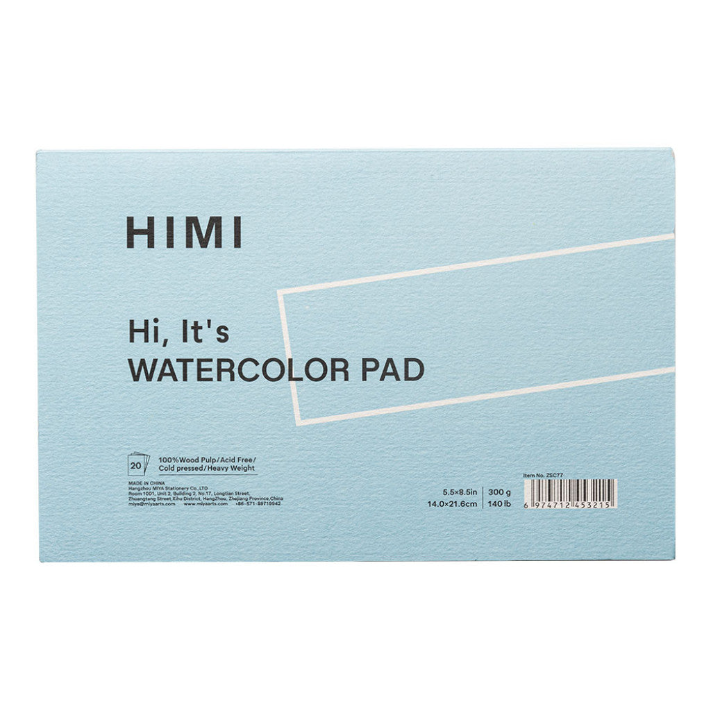 HIMI Watercolour Akvarellblokk 300g 20ark limt - 14x21,6cm