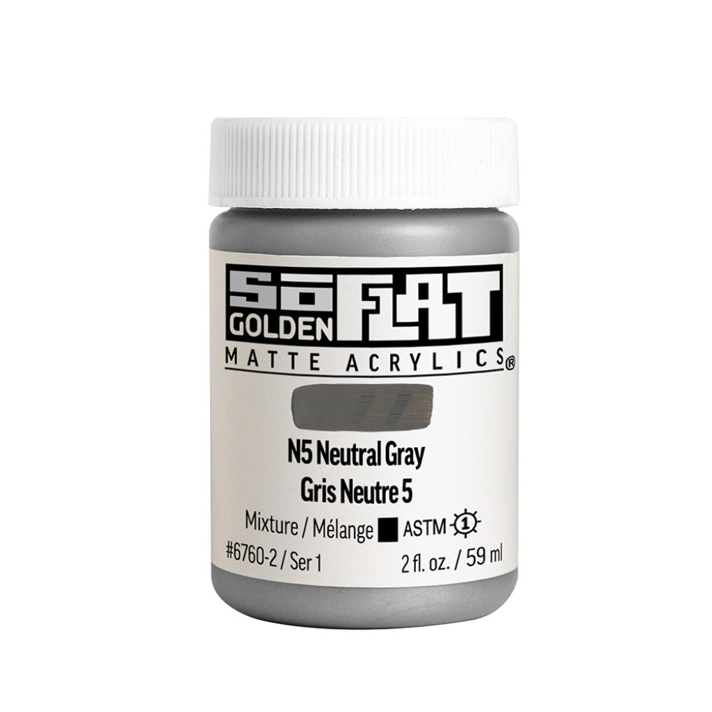 Golden SoFlat Acrylics 59ml - N5 Neutral Gray