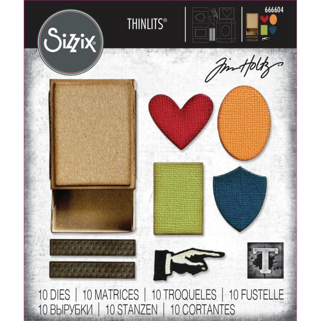 Sizzix Thinlits Dies By Tim Holtz 10/Pkg - Vault Matchbox
