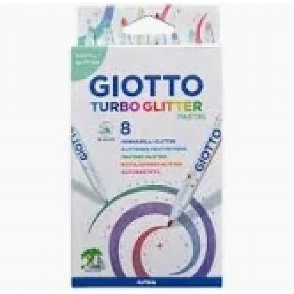 Tusj Giotto Turbo Glitter Pastel - 8stk
