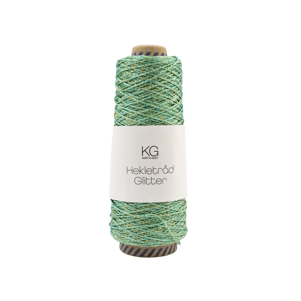 Hekletråd Glitter 1,5mm - Sjøgrønn