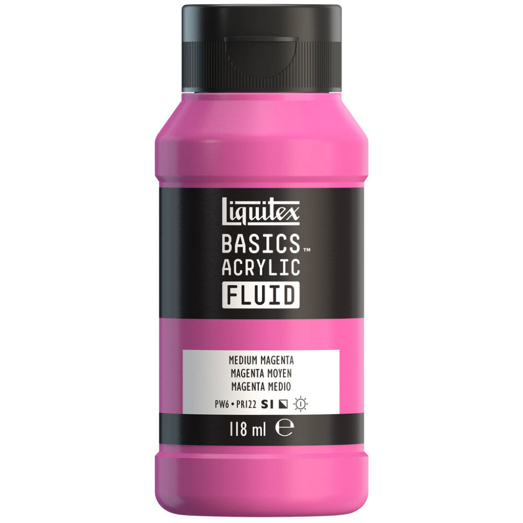 Liquitex Basics Fluid Acrylic 118ml - 500 Medium Magenta S1