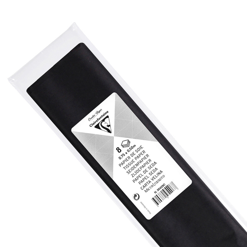 Clairefontaine Silkepapir 50x70cm 8ark - Sort