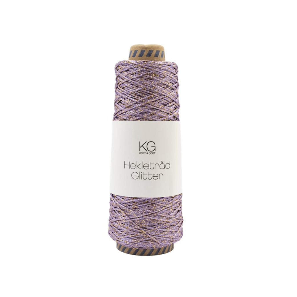 Hekletråd Glitter 1,5mm - Lyslilla