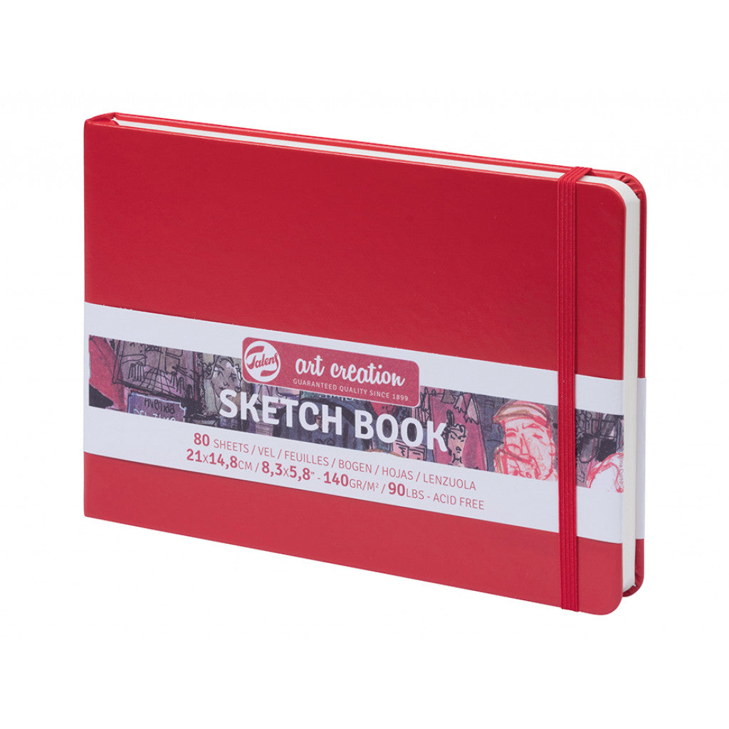 Art Creation Skissebok m/strikk - Rød - 15x21cm - 160g