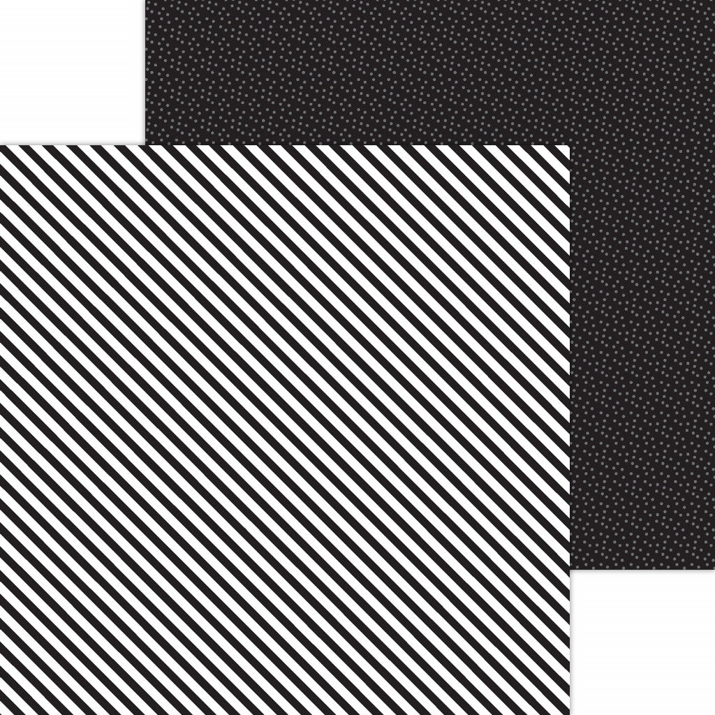 Doodlebug Petite Prints Candy Stripe 12" - Beetle Black